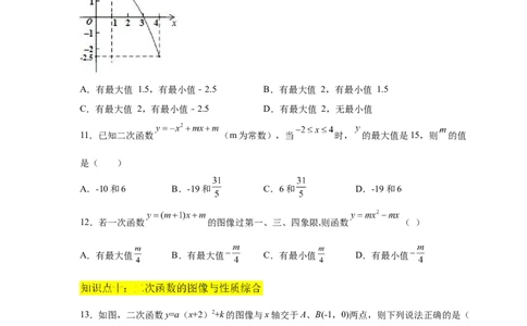 专题2.18二次函数的图像与性质知识点分类专项训练（基础篇）（_北师大初中数学_9下-北师大版初中数学_05习题试卷_1课时练习_同步练习（第2套）