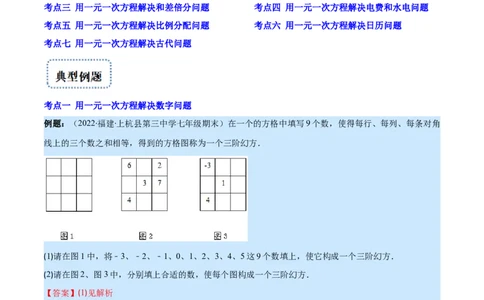 专题15一元一次方程的应用2(数字,几何,和差倍分,电水费,比例分配,日历,古代)(解析版)（重点突围）_北师大初中数学_7上-北师大版初中数学_7上-初中数学北师大（旧版）赠送_06专项讲练