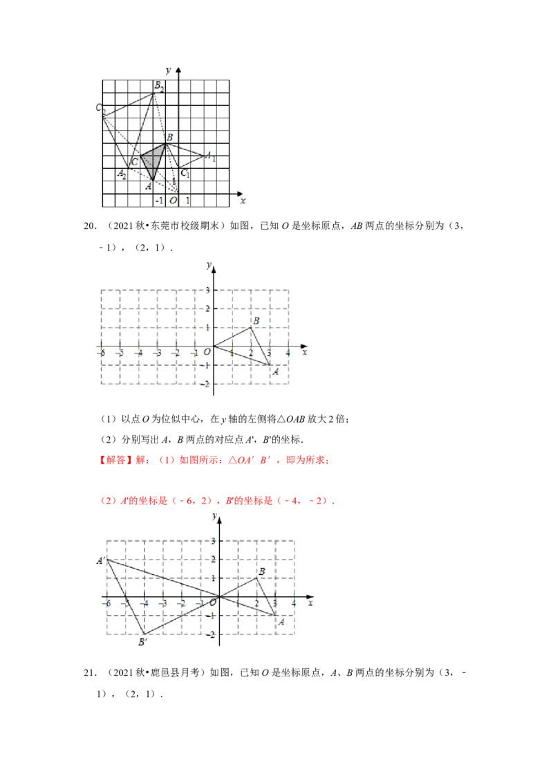专题4.3图形的位似（能力提升）（解析版）_北师大初中数学_9上-北师大版初中数学_06专项讲练_2022-2023学年九年级数学上册《同步考点解读&bull;专题训练》（北师大版）