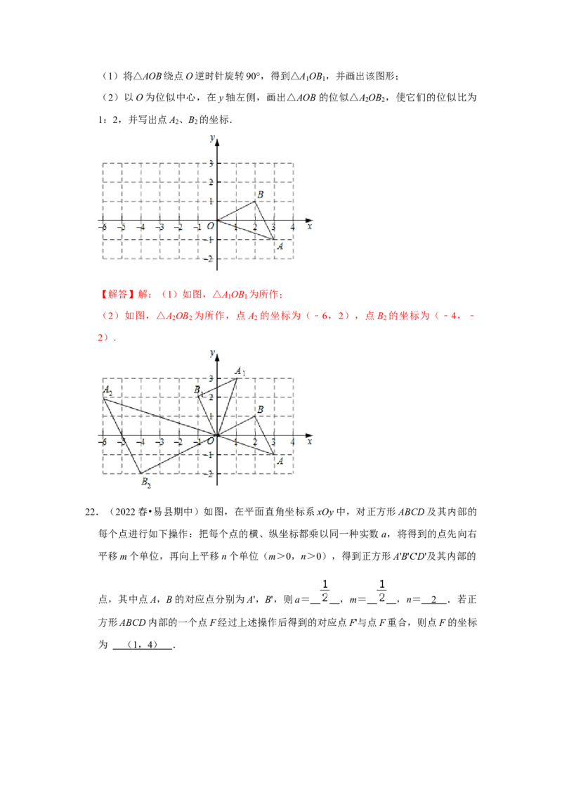 专题4.3图形的位似（能力提升）（解析版）_北师大初中数学_9上-北师大版初中数学_06专项讲练_2022-2023学年九年级数学上册《同步考点解读&bull;专题训练》（北师大版）