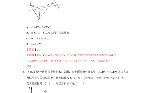 专题4.3图形的位似（能力提升）（解析版）_北师大初中数学_9上-北师大版初中数学_06专项讲练_2022-2023学年九年级数学上册《同步考点解读&bull;专题训练》（北师大版）