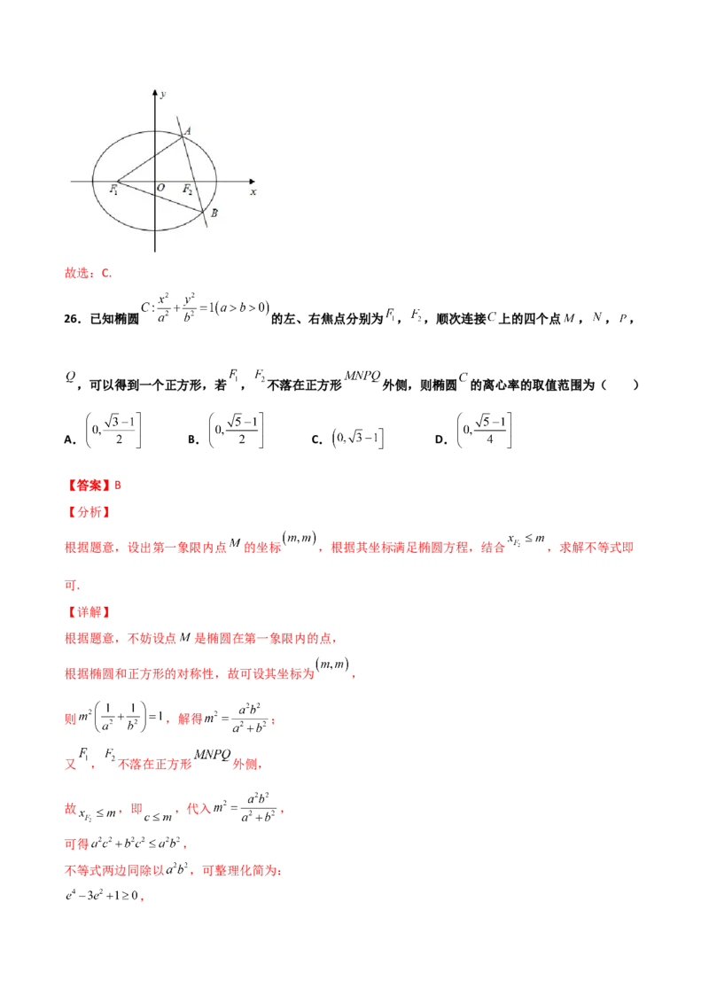 专题24圆锥曲线的离心率及范围必刷100题(解析版)_02高考数学_新高考复习资料_2022年新高考资料_千题百练2022高考数学
