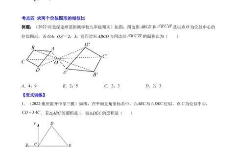 专题13图形的位似(原卷版)_北师大初中数学_9上-北师大版初中数学_06专项讲练_学霸满分2022-2023学年九年级数学上册重难点专题提优训练（北师大版）