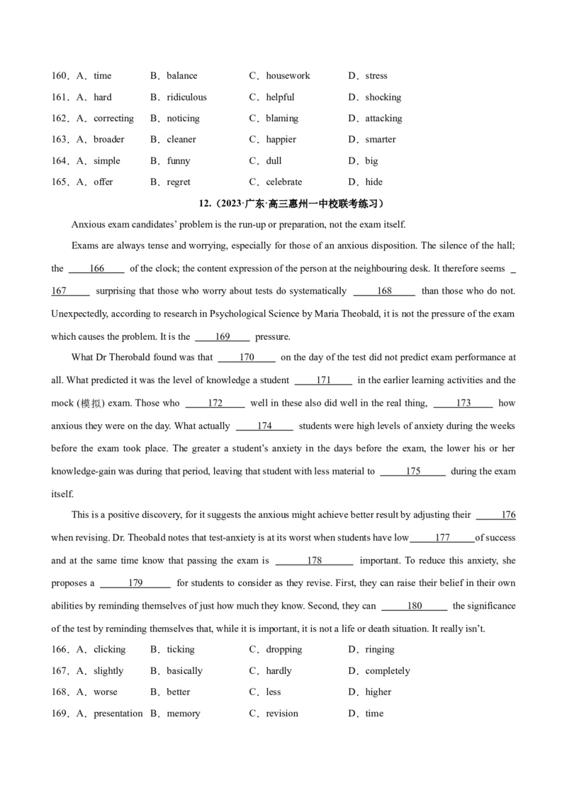 专题26完形填空说明文-2024年新高考英语一轮复习练小题刷大题提能力（原卷版）_03高考英语_新高考复习资料_2024年新高考资料_一轮复习资料_第二部分刷大题_阅读+完形填空+语法填空