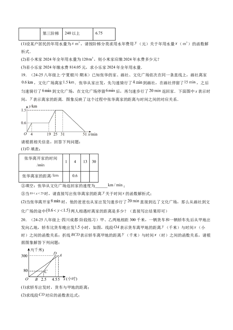专题4.4一次函数的应用（高效培优讲义）（学生版）_北师大初中数学_8上-北师大版初中数学_初中数学北师大8上-2025秋季新版_第二套推荐25_08专项讲练