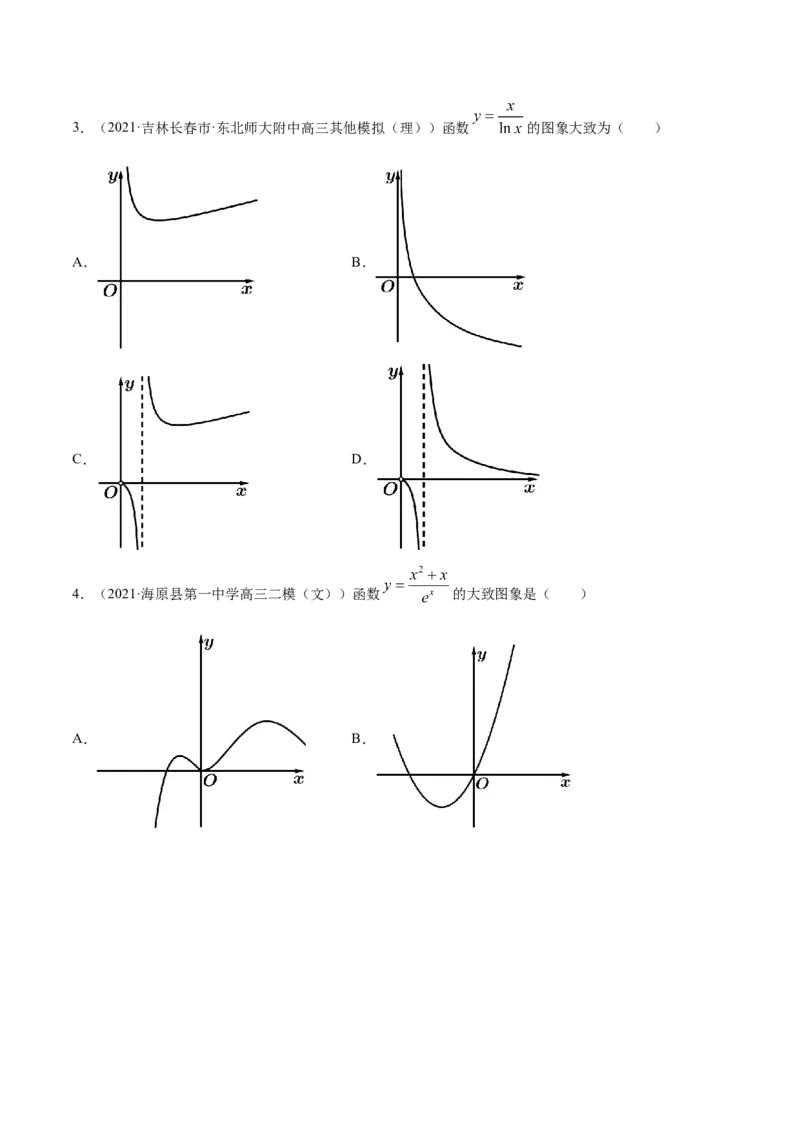 专题3.7函数的图象2022年高考数学一轮复习讲练测（新教材新高考）（练）原卷版_02高考数学_新高考复习资料_2022年新高考资料_2022年高考数学一轮复习讲练测（新教材新高考）8.21更新