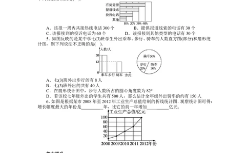 北师大版七年级数学上册第6章《数据收集与整理》同步练习及答案&mdash;6.4统计图选择_北师大初中数学_7上-北师大版初中数学_7上-初中数学北师大（旧版）赠送_05习题试卷_1课时练习
