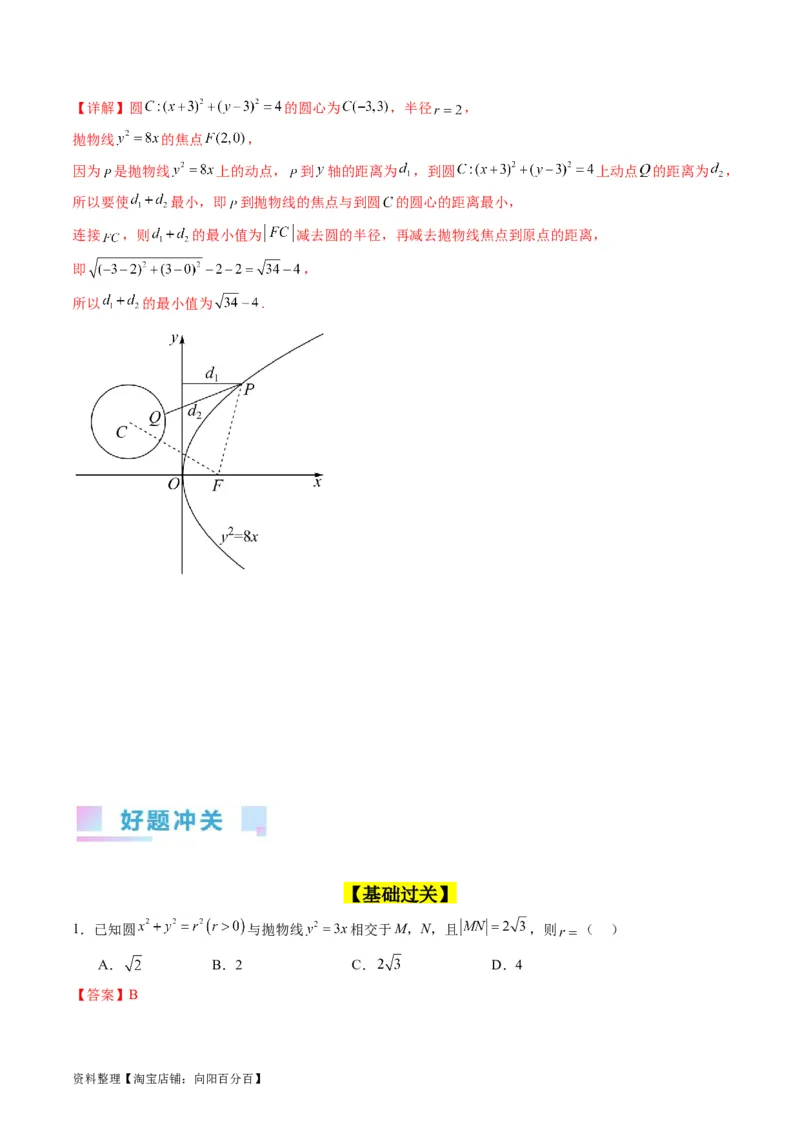 专题31抛物线及其性质（教师版）_02高考数学_通用版（老高考）复习资料_2024年复习资料_完备战2024年高考数学一轮复习考点帮（全国通用）_核心考点讲练