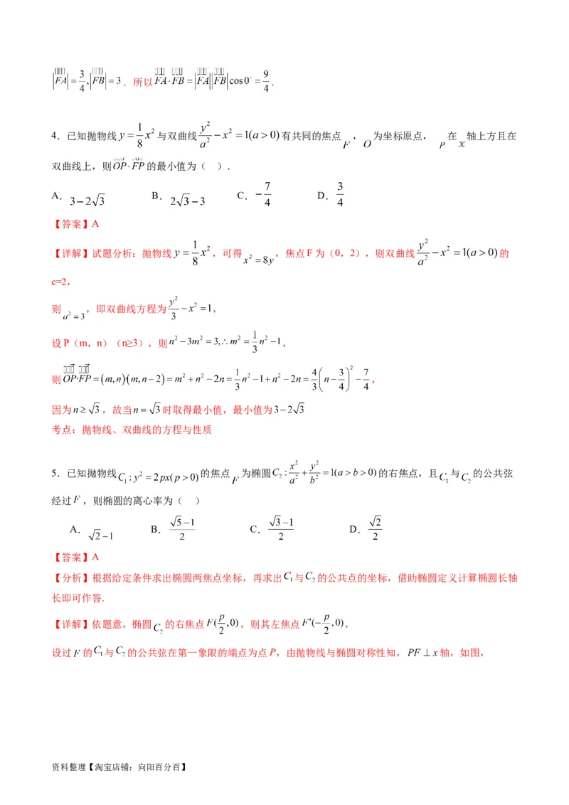专题31抛物线及其性质（教师版）_02高考数学_通用版（老高考）复习资料_2024年复习资料_完备战2024年高考数学一轮复习考点帮（全国通用）_核心考点讲练