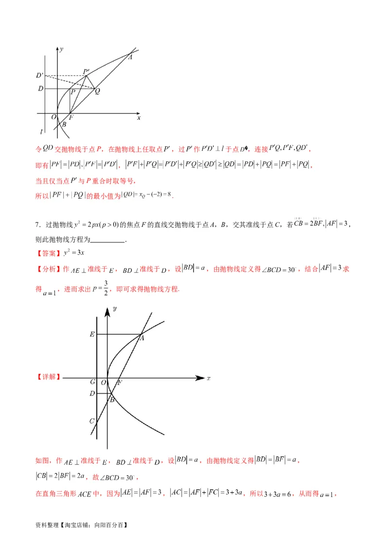 专题31抛物线及其性质（教师版）_02高考数学_通用版（老高考）复习资料_2024年复习资料_完备战2024年高考数学一轮复习考点帮（全国通用）_核心考点讲练