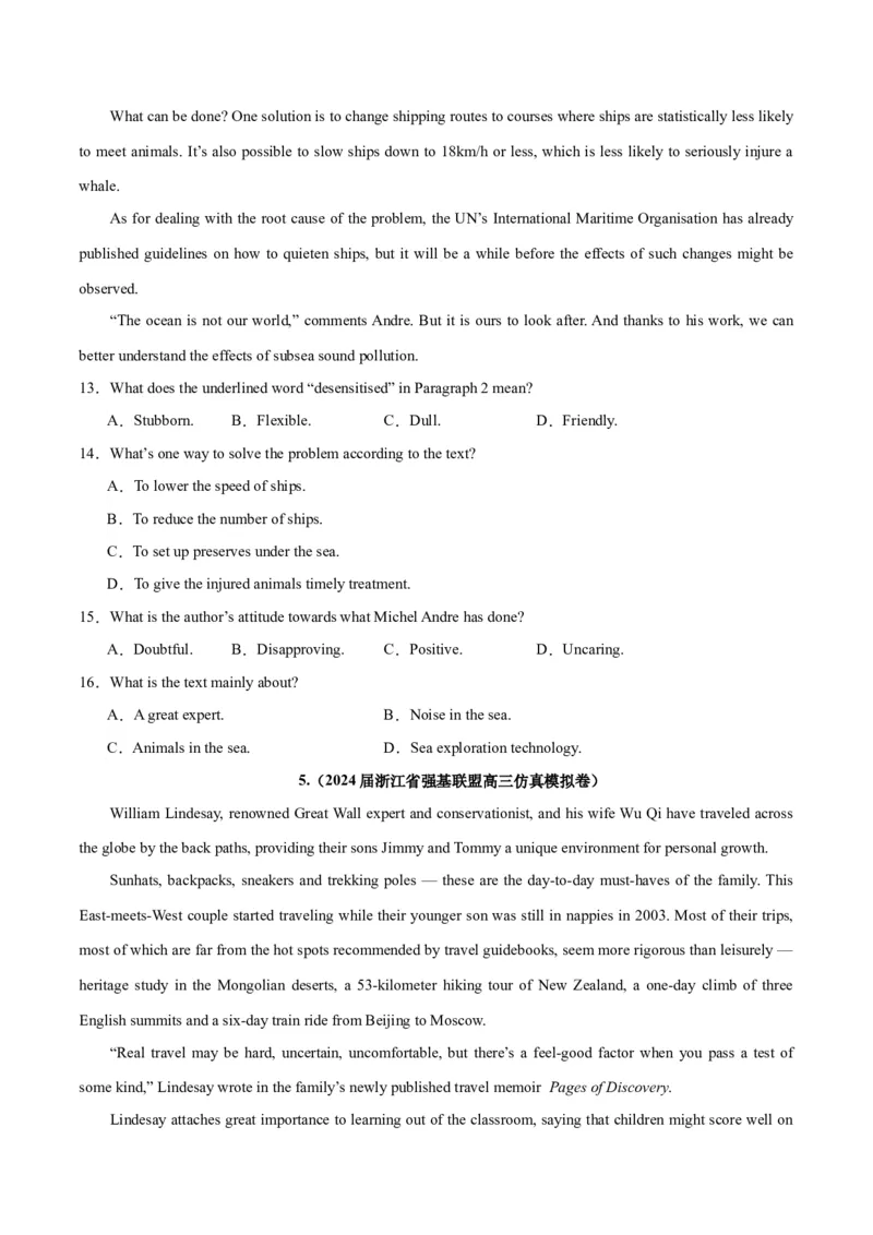 专题21阅读理解之词义猜测题-2024年新高考英语一轮复习练小题刷大题提能力（原卷版）_03高考英语_新高考复习资料_2024年新高考资料_一轮复习资料_第二部分刷大题
