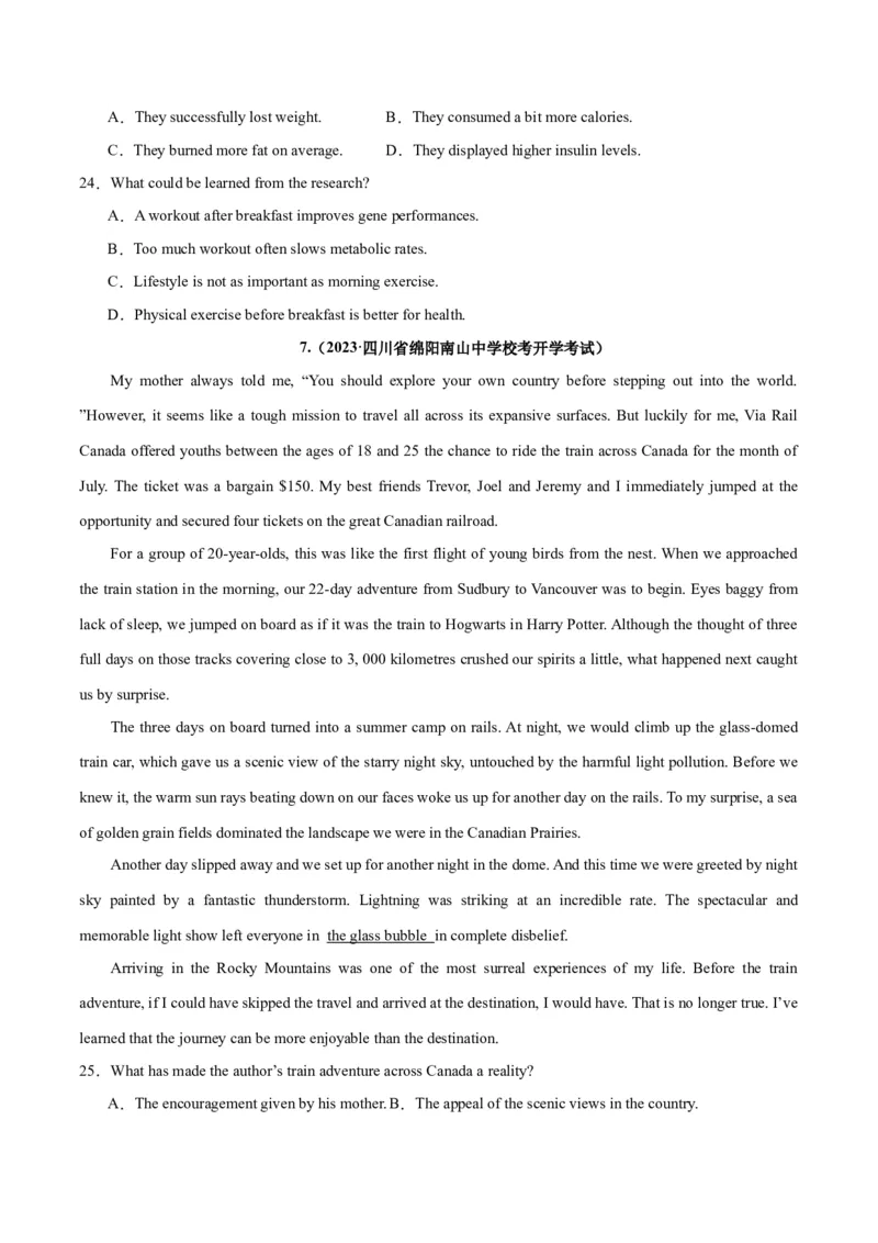 专题21阅读理解之词义猜测题-2024年新高考英语一轮复习练小题刷大题提能力（原卷版）_03高考英语_新高考复习资料_2024年新高考资料_一轮复习资料_第二部分刷大题