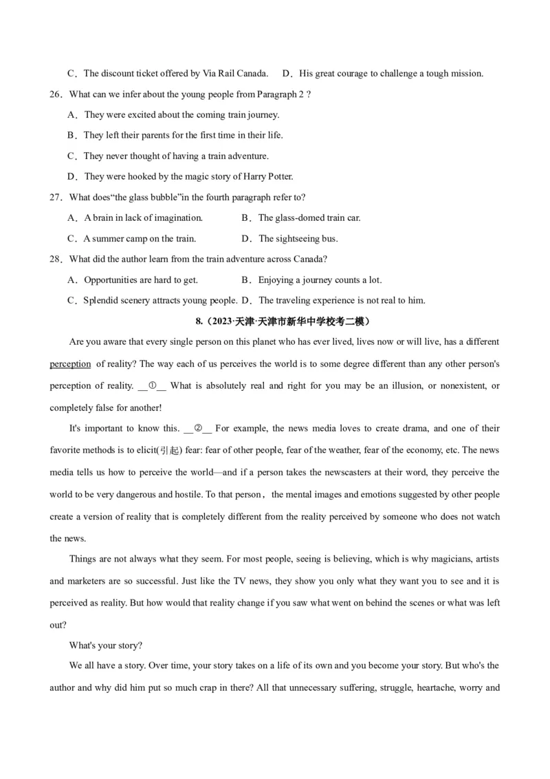 专题21阅读理解之词义猜测题-2024年新高考英语一轮复习练小题刷大题提能力（原卷版）_03高考英语_新高考复习资料_2024年新高考资料_一轮复习资料_第二部分刷大题