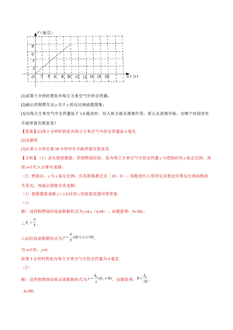 专题17反比例函数的应用(解析版)（重点突围）_北师大初中数学_9上-北师大版初中数学_06专项讲练_学霸满分2022-2023学年九年级数学上册重难点专题提优训练（北师大版）