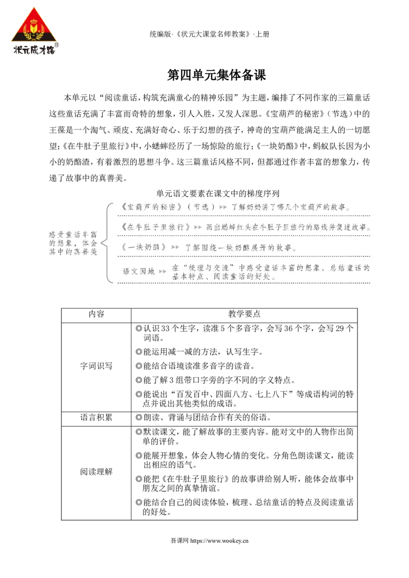 11宝葫芦的秘密（节选）教案_25秋1-6年级语文上册课件教案_25秋统编版语文三年级上册_统编版语文三年级上册教学资源包（25秋状元大课堂）_2.3语上教案_4.第四单元