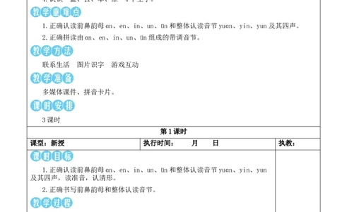 13ɑneninun&uuml;n教案_25秋1-6年级语文上册课件教案_25秋统编版语文一年级上册_统编版语文一年级上册教学资源包（25秋状元大课堂）_2.1语上教案_4.第四单元