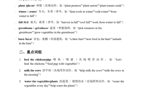 2026春人教版英语四下单元重点知识Unit6_4下-新英语人教PEP版（2026持续更新）_08知识清单（全册）_08.单元重点知识
