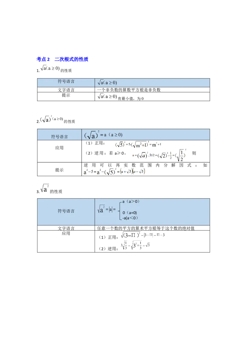 专题2.4二次根式（知识解读）（解析版）_北师大初中数学_8上-北师大版初中数学_旧版_06专项讲练_2022-2023学年八年级数学上册《同步考点解读&bull;专题训练》（北师大版）