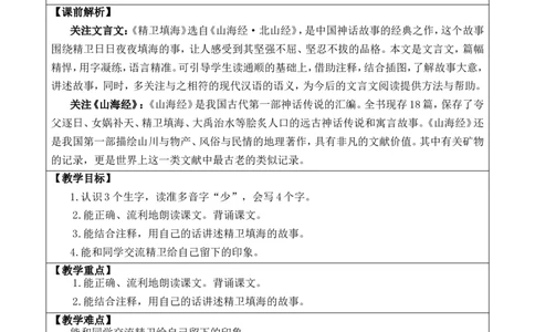 13精卫填海优质版教案_25秋1-6年级语文上册课件教案_25秋统编版语文四年级上册_统编版语文四年级上册教学资源包（25秋七彩课堂）_4.第四单元_13精卫填海_教案