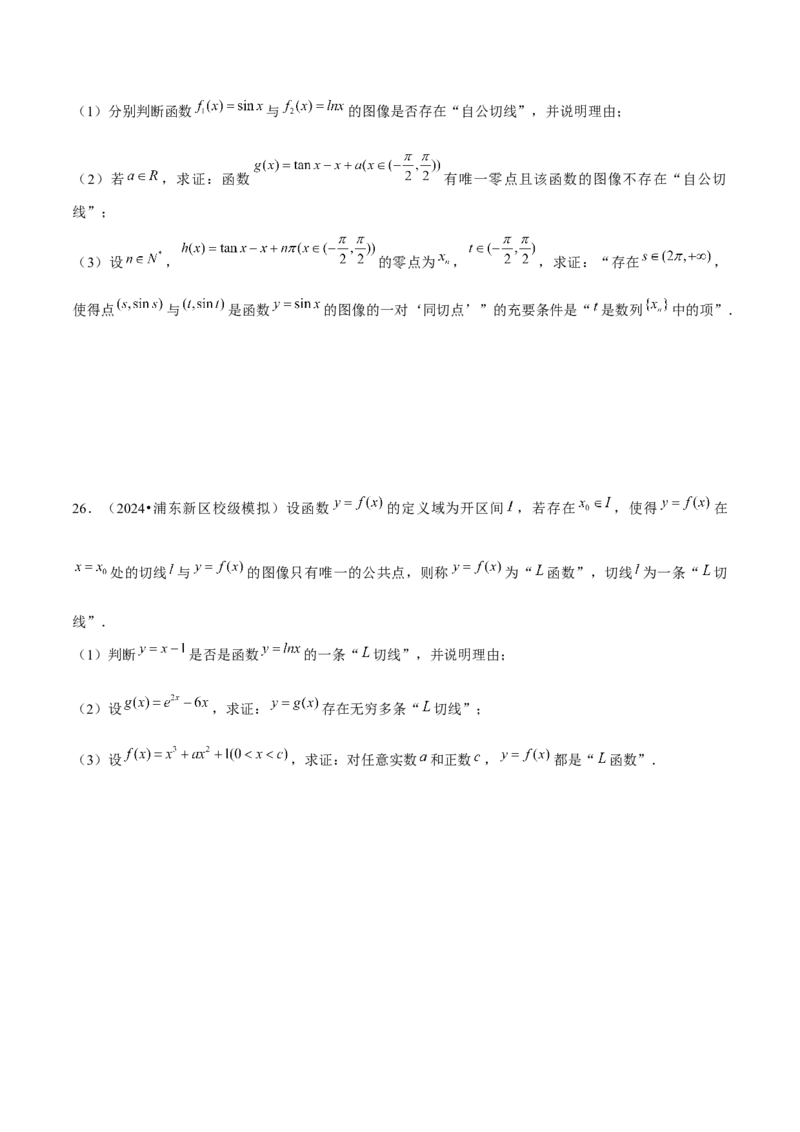 押上海高考21题（与导数有关综合题）原卷版_2024年新高考资料_5.2024三轮冲刺_备战2024年高考数学临考题号押题（上海专用）32376339