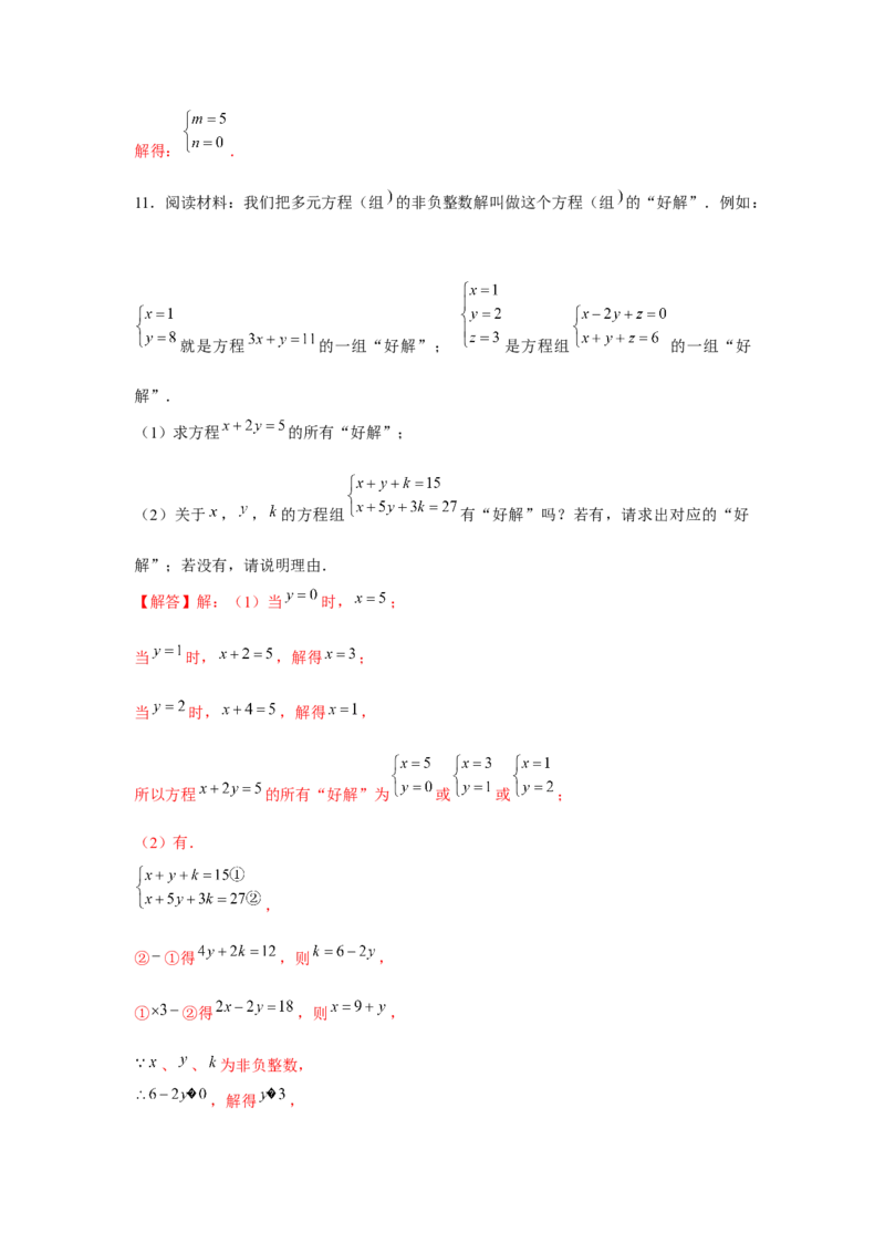 专题5.3二元一次方程组阅读材料（强化）（解析版）_北师大初中数学_8上-北师大版初中数学_旧版_06专项讲练