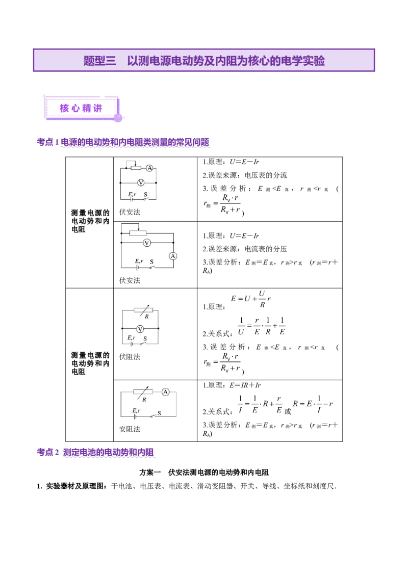 专题20电学实验（讲义）（解析版）_03高考英语_2025年新高考资料_二轮复习_01高考语文等多个文件_上好课2025年高考物理二轮复习讲练测（新高考通用）