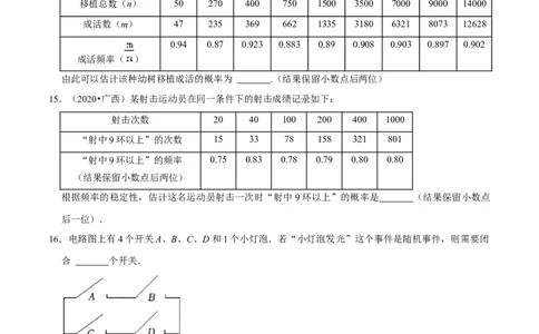 专题6.4第6章概率初步单元测试（能力过关卷）-七年级数学下册尖子生同步培优题典（原卷版）北师大版_北师大初中数学_7下-北师大版初中数学_7下-初中数学北师大版（旧版）赠送