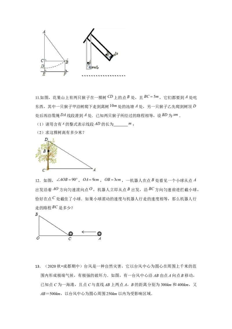 专题1.3勾股定理应用（专项训练）-2022-2023学年八年级数学上册《同步考点解读&bull;专题训练》（北师大版）_北师大初中数学_8上-北师大版初中数学_旧版_06专项讲练