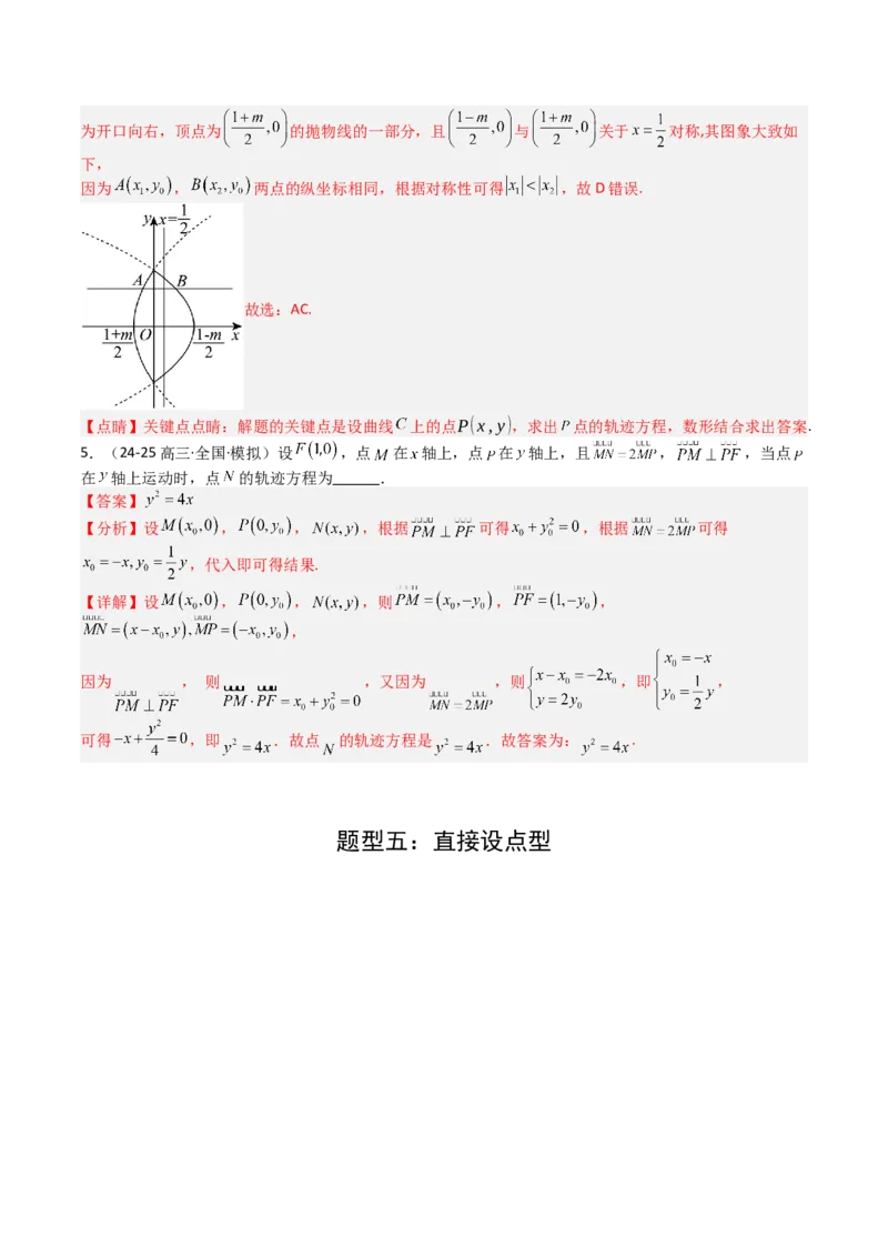 专题22圆锥曲线轨迹全归纳（解析版）_02高考数学_2025年新高考资料_一轮复习_上好课2025年高考数学一轮复习知识清单3246850_题型必备&middot;冲高分