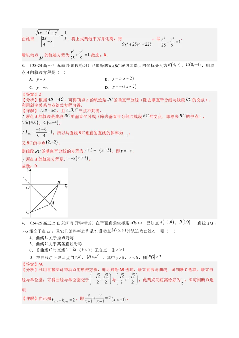专题22圆锥曲线轨迹全归纳（解析版）_02高考数学_2025年新高考资料_一轮复习_上好课2025年高考数学一轮复习知识清单3246850_题型必备&middot;冲高分