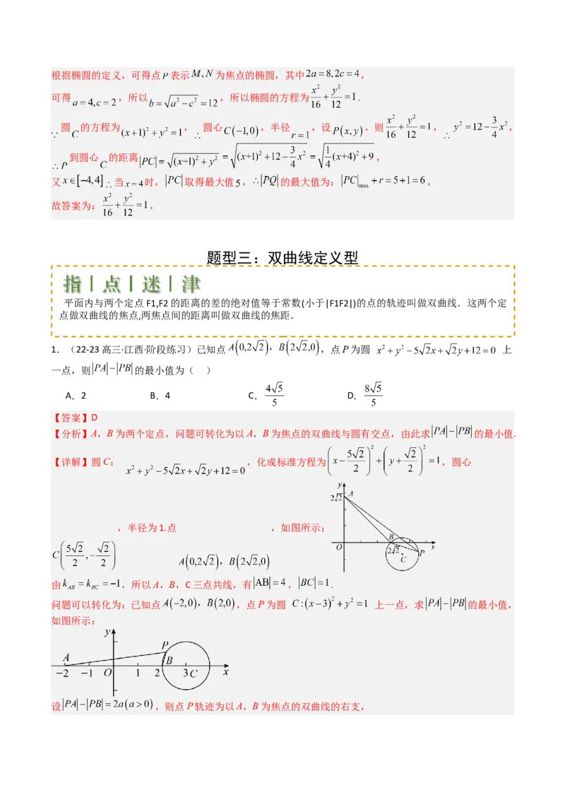 专题22圆锥曲线轨迹全归纳（解析版）_02高考数学_2025年新高考资料_一轮复习_上好课2025年高考数学一轮复习知识清单3246850_题型必备&middot;冲高分