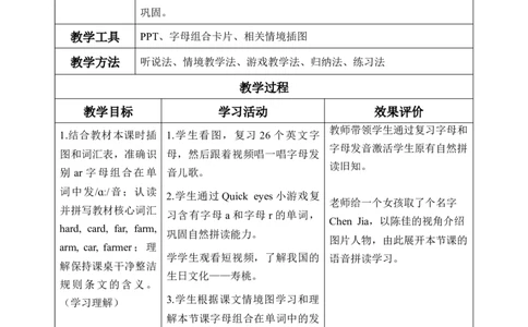 Unit1第3课时PartALet&rsquo;sspell（教学设计）英语人教PEP版四年级下册（新教材）_4下-新英语人教PEP版（2026持续更新）_01课件+教案+学习任务单+练习（更新完第4单元）_2教案