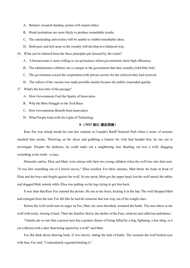 专题23阅读理解之细节理解题-2024年新高考英语一轮复习练小题刷大题提能力（原卷版）_03高考英语_新高考复习资料_2024年新高考资料_一轮复习资料_第二部分刷大题