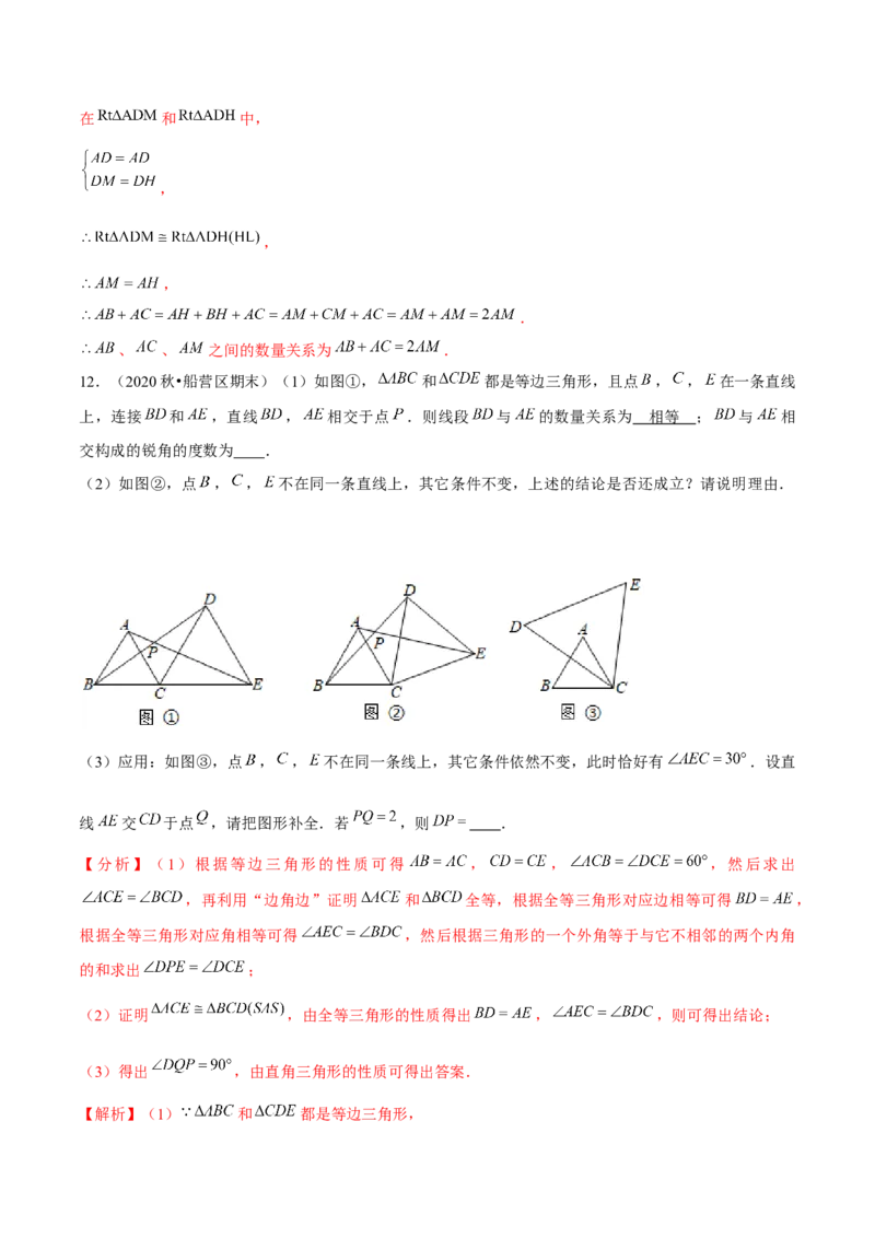 专题1.8三角形的证明与计算大题专练（重难点培优）-八年级数学下册尖子生同步培优题典（解析版）北师大版_北师大初中数学_8下-北师大版初中数学_旧版-可参考_05习题试卷