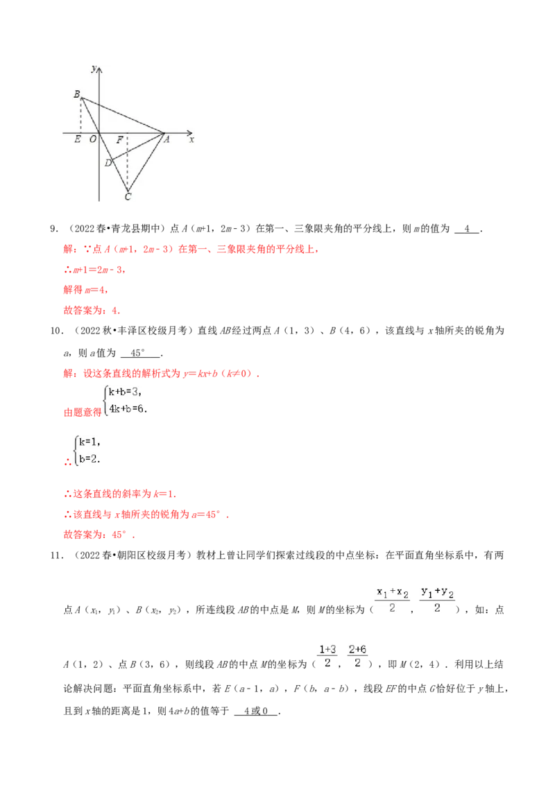 专题10平面直角坐标系综合题（解析版）_北师大初中数学_8上-北师大版初中数学_旧版_06专项讲练_培优方案2022-2023学年八年级数学上册章节重点复习考点讲义（北师大版）