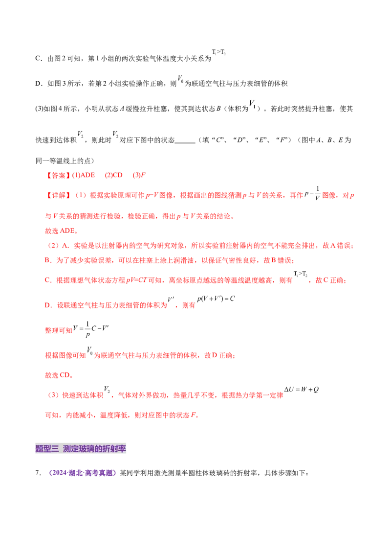专题21热学和光学实验（练习）（解析版）_03高考英语_2025年新高考资料_二轮复习_01高考语文等多个文件_上好课2025年高考物理二轮复习讲练测（新高考通用）
