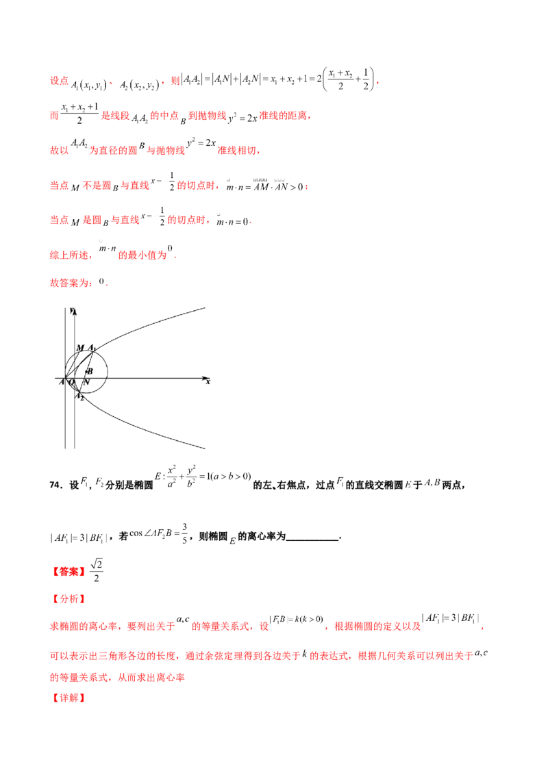 专题25圆锥曲线压轴小题必刷100题(解析版)_02高考数学_新高考复习资料_2022年新高考资料_千题百练2022高考数学