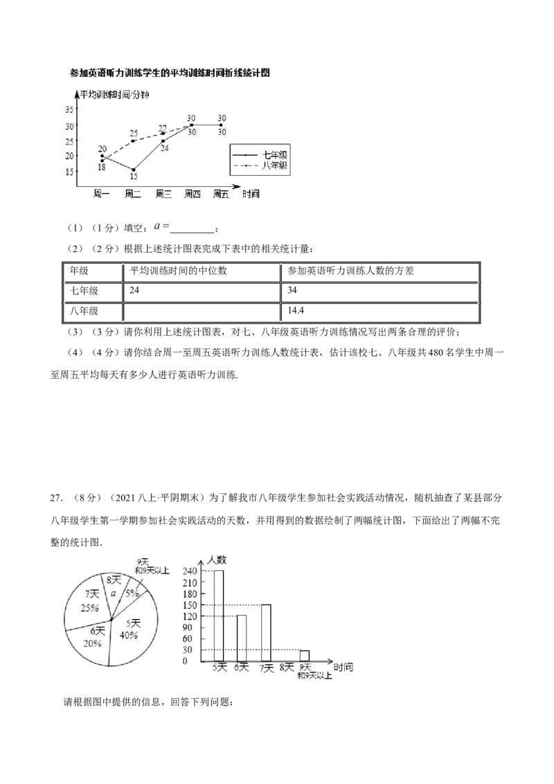 专题14中位数与众数（原卷版）_北师大初中数学_8上-北师大版初中数学_旧版_06专项讲练_挑战压轴题2022-2023学年八年级数学上册压轴题专题精选汇编（北师大版）
