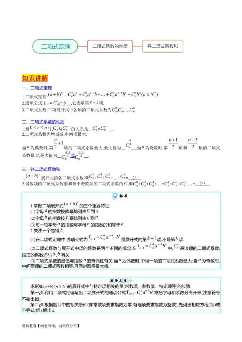 专题36二项式定理（理科）（教师版）_02高考数学_通用版（老高考）复习资料_2024年复习资料_完备战2024年高考数学一轮复习考点帮（全国通用）_核心考点讲练