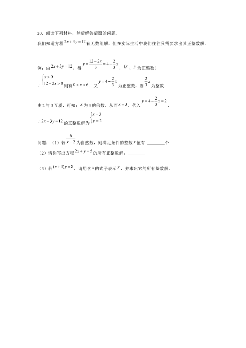 专题5.3二元一次方程组阅读材料（强化）（原卷版）_北师大初中数学_8上-北师大版初中数学_旧版_06专项讲练