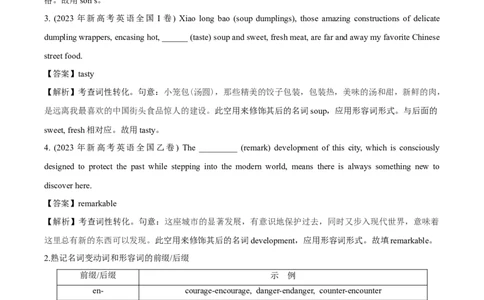 专题3.2.2+语法填空(三)名词、形容词、副词、代词等（考情分析+真题回顾+最新模拟试题）（原卷版）_03高考英语_新高考复习资料_2024年新高考资料_二轮复习资料_第三部分语法填空