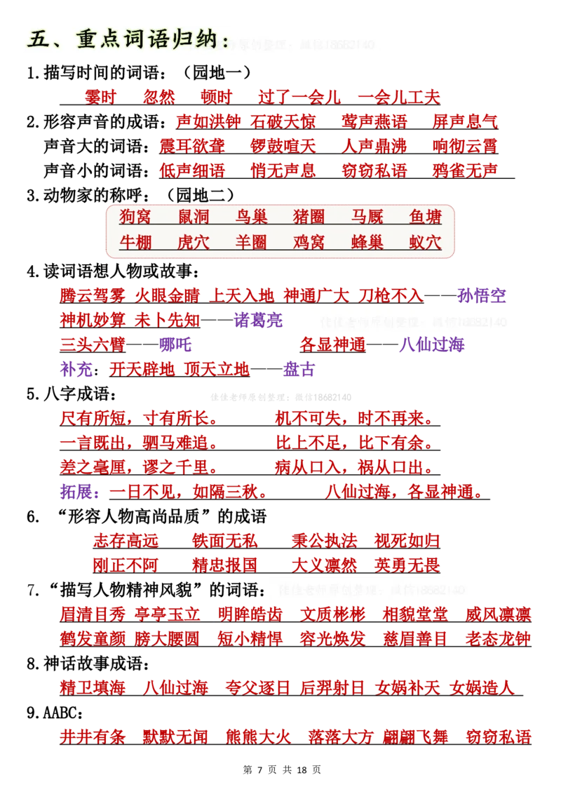 10.7四年级上册语文期中复习重点梳理(1)_小学1-6年级常用的上册资源汇总_四年级上册资料(1)