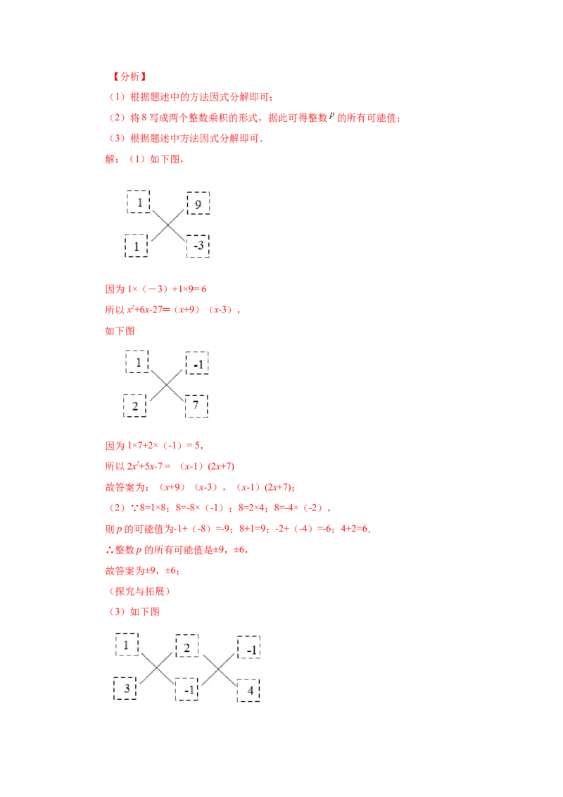 专题4.7因式分解-十字相乘法（知识讲解）-八年级数学下册基础知识专项讲练（北师大版）_北师大初中数学_8下-北师大版初中数学_旧版-可参考_05习题试卷_1课时练习_同步练习（第3套）