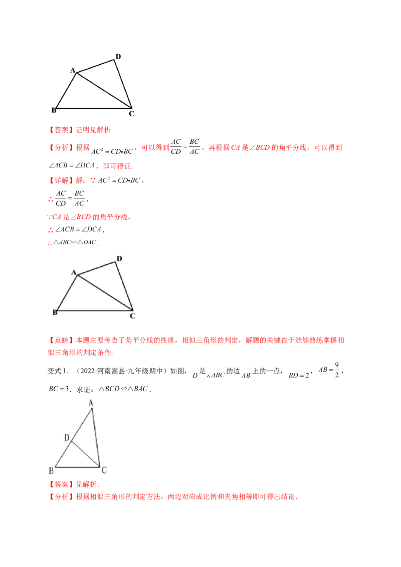 专题4.4探索三角形相似的条件+4.5相似三角形判定定理的证明（解析版）_北师大初中数学_9上-北师大版初中数学_06专项讲练