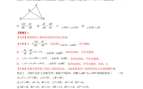 专题4.4探索三角形相似的条件+4.5相似三角形判定定理的证明（解析版）_北师大初中数学_9上-北师大版初中数学_06专项讲练