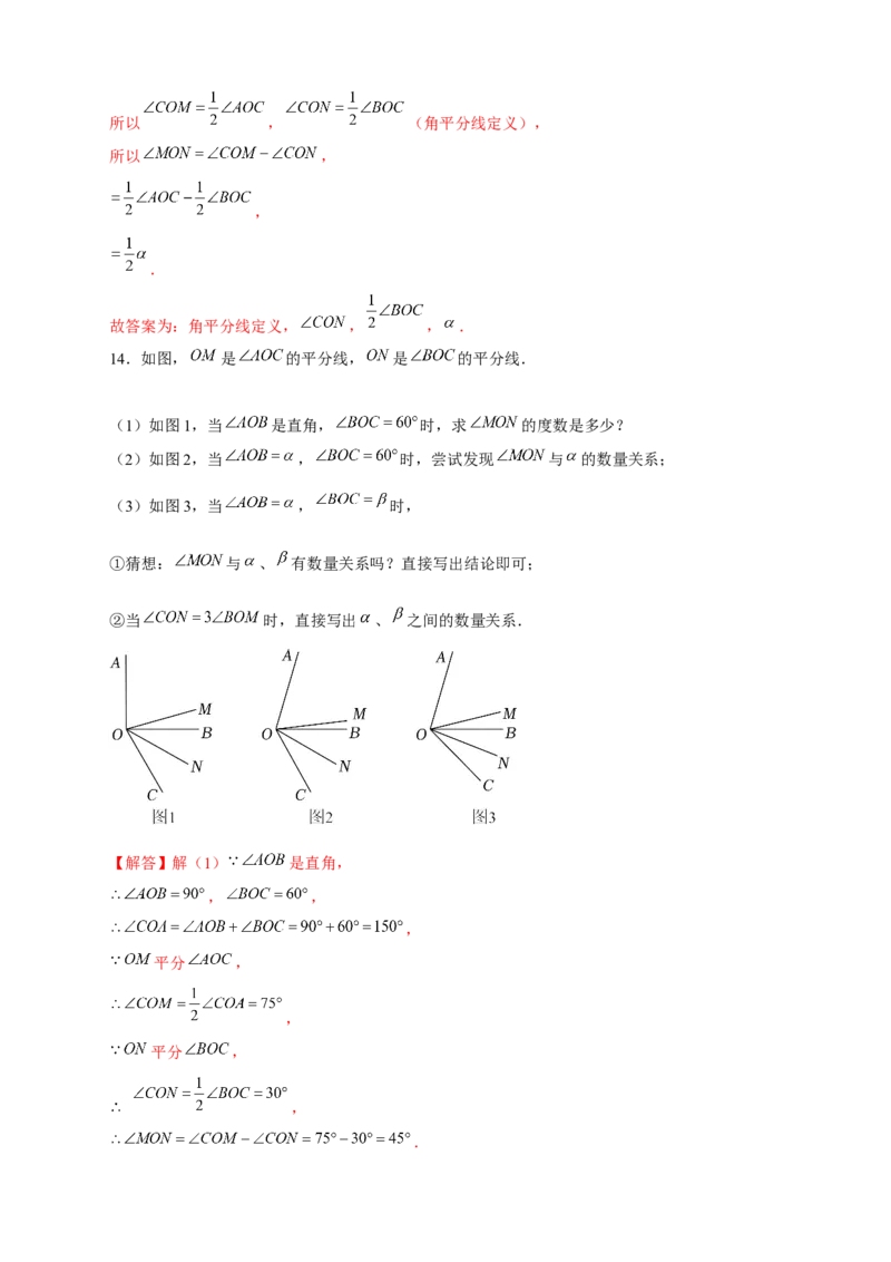 专题21双角平分线（解析版）_北师大初中数学_7上-北师大版初中数学_7上-初中数学北师大（旧版）赠送_06专项讲练