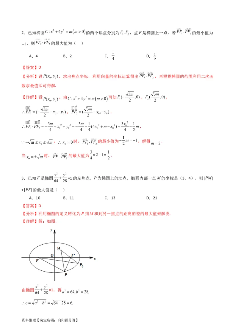 专题29椭圆及其性质（教师版）_02高考数学_通用版（老高考）复习资料_2024年复习资料_完备战2024年高考数学一轮复习考点帮（全国通用）_核心考点讲练