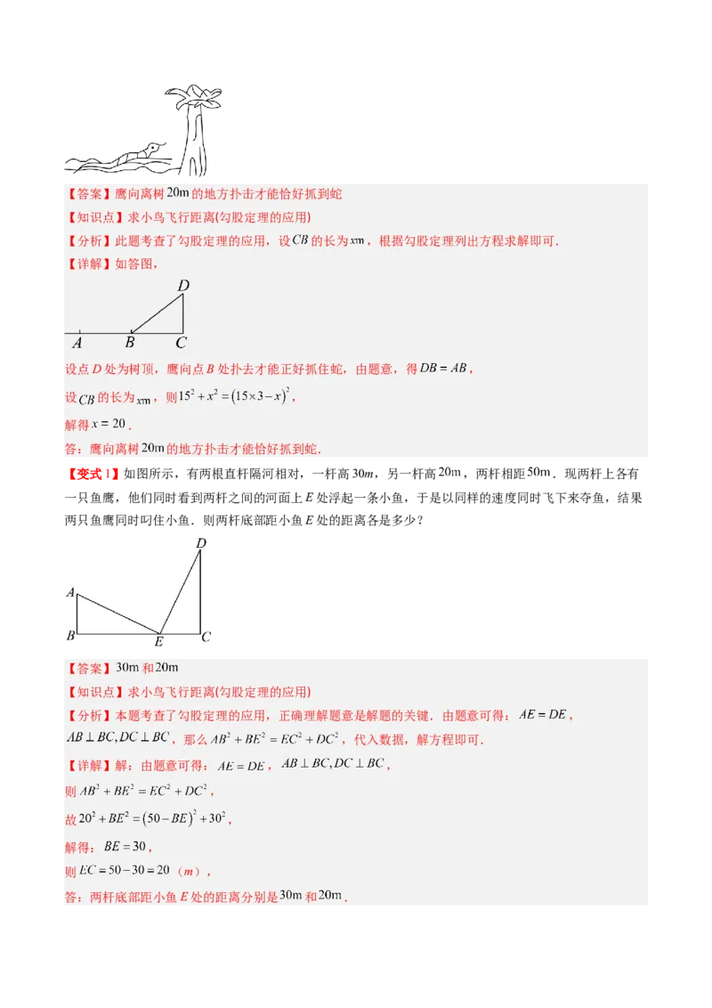 专题1.3勾股定理的应用（高效培优讲义）（教师版）_北师大初中数学_8上-北师大版初中数学_初中数学北师大8上-2025秋季新版_第二套推荐25_08专项讲练