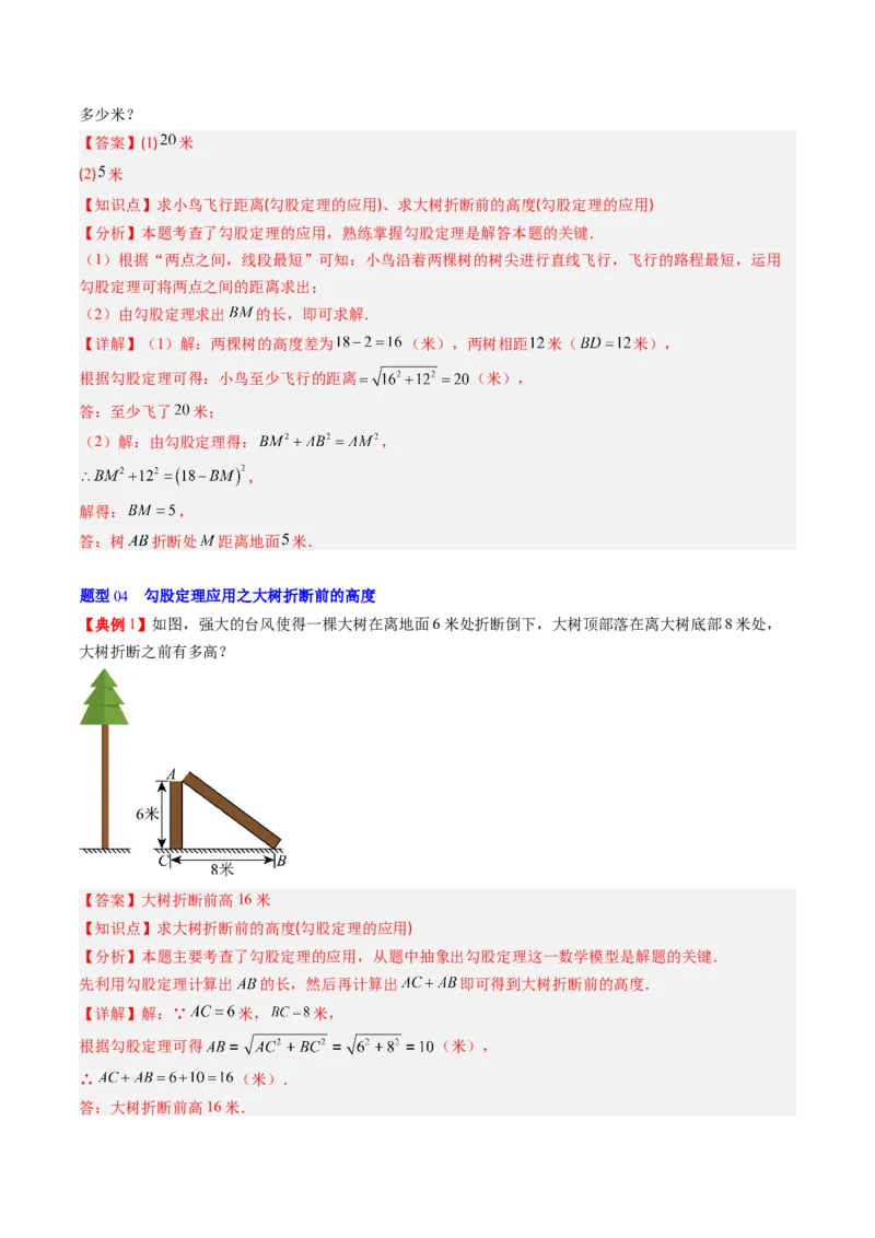 专题1.3勾股定理的应用（高效培优讲义）（教师版）_北师大初中数学_8上-北师大版初中数学_初中数学北师大8上-2025秋季新版_第二套推荐25_08专项讲练
