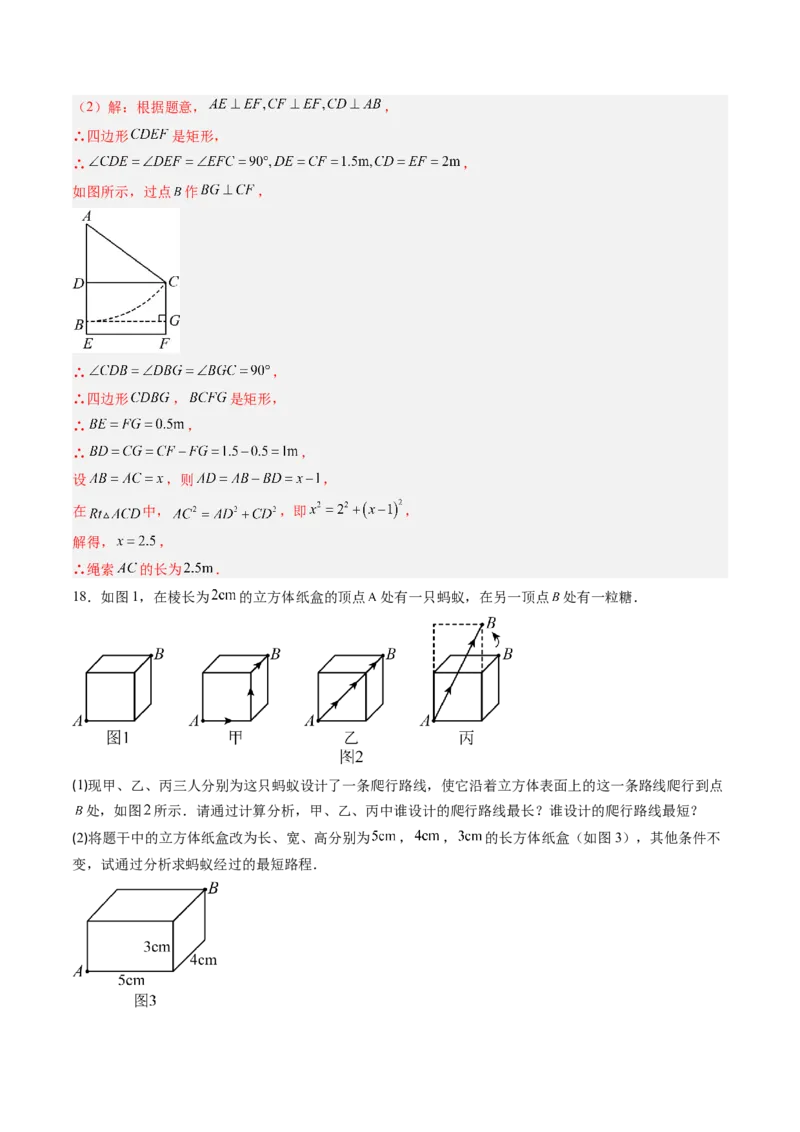 专题1.3勾股定理的应用（高效培优讲义）（教师版）_北师大初中数学_8上-北师大版初中数学_初中数学北师大8上-2025秋季新版_第二套推荐25_08专项讲练